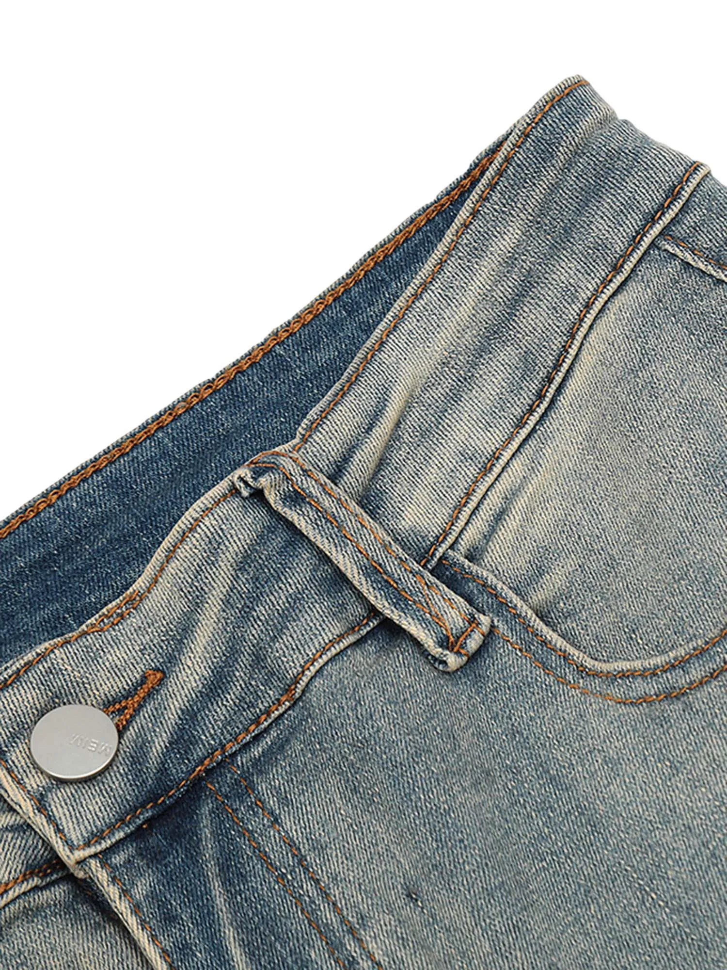 1984 Vintage Washed Split Structure Hip-Hop Jeans