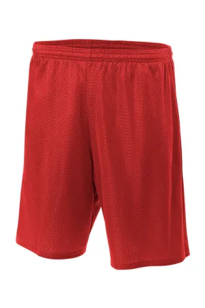 A4 Youth Moisture Wicking Mesh Shorts - Scarlet Red
