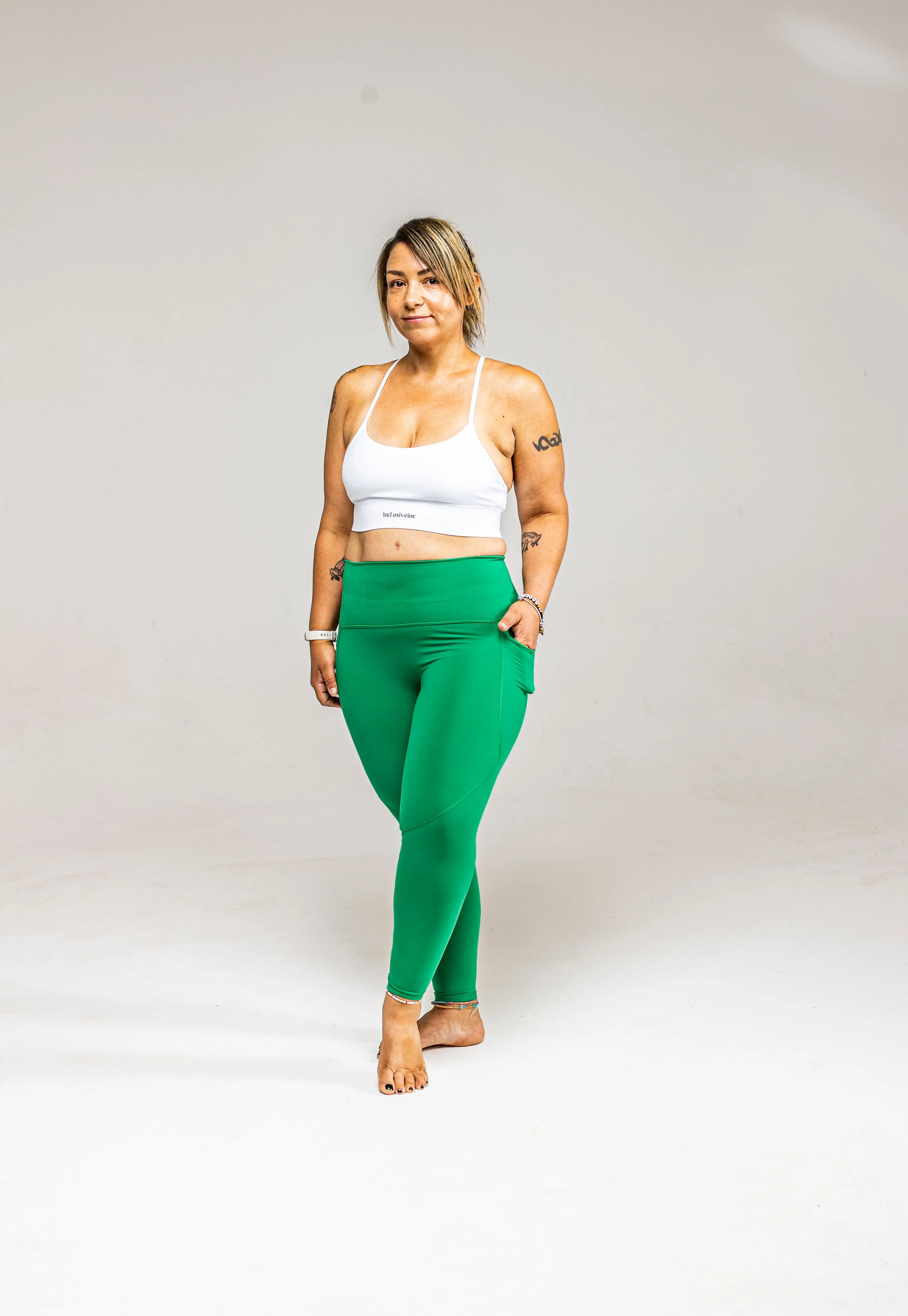 Active Green Leggings with Pockets