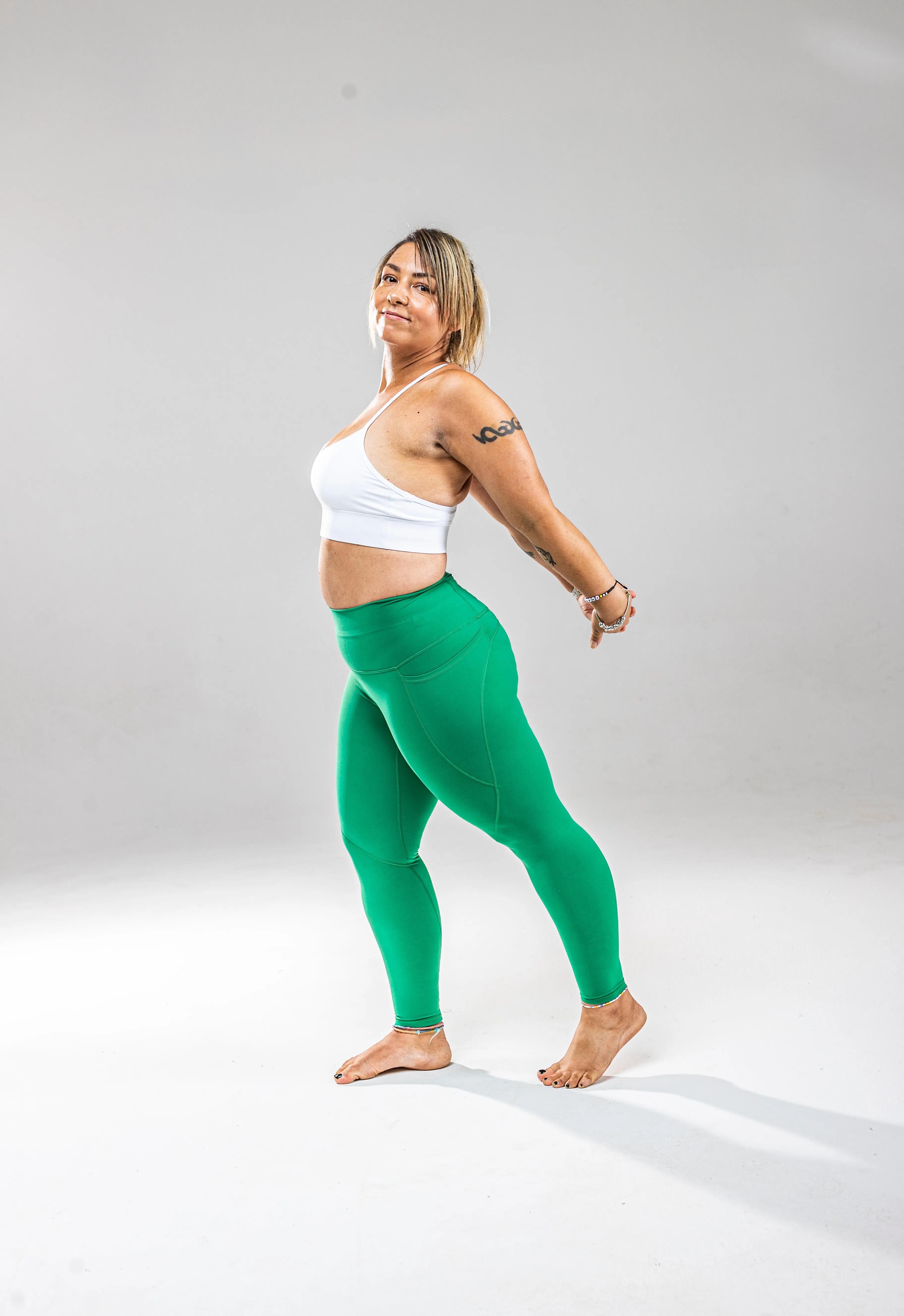 Active Green Leggings with Pockets