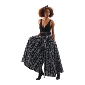 African Print Palazzo Pants - Adinkra Symbols