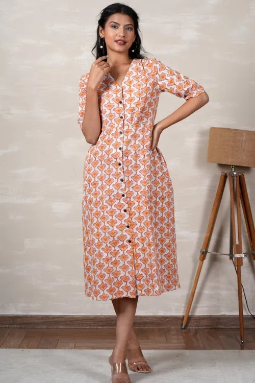 Belle Hand Block Printed Dress
