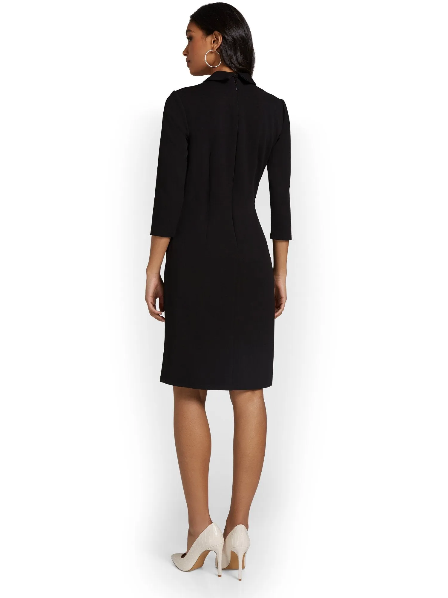 Button-Front Sheath Dress - Magic Crepe®