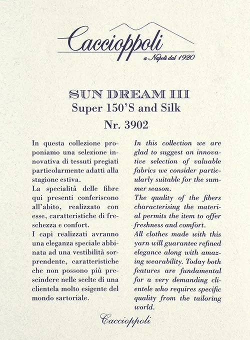 Caccioppoli Sun Dream Ink Blue Wool Silk Pants