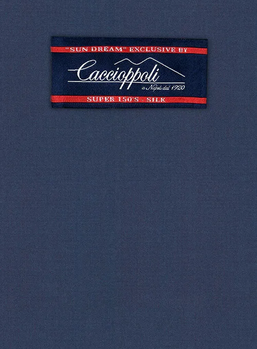 Caccioppoli Sun Dream Ink Blue Wool Silk Pants
