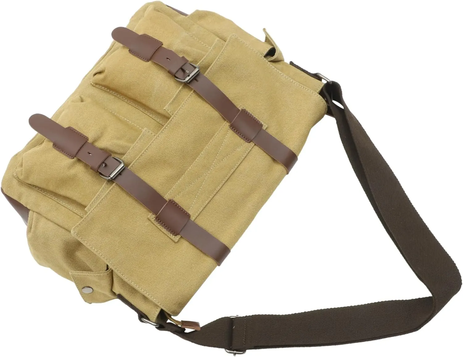 Canvas Messenger Bag Crossbody Straps Large Business Briefcase Document Bag for Laptop Files