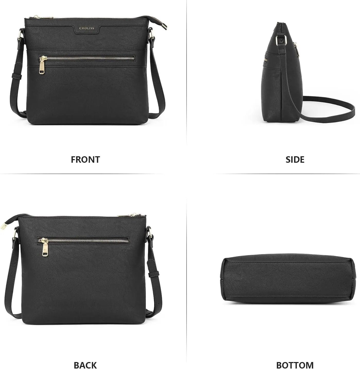 CHOLISS Large Crossbody Bags for Women, Medium Size Purses for Women with Vegan Leather
