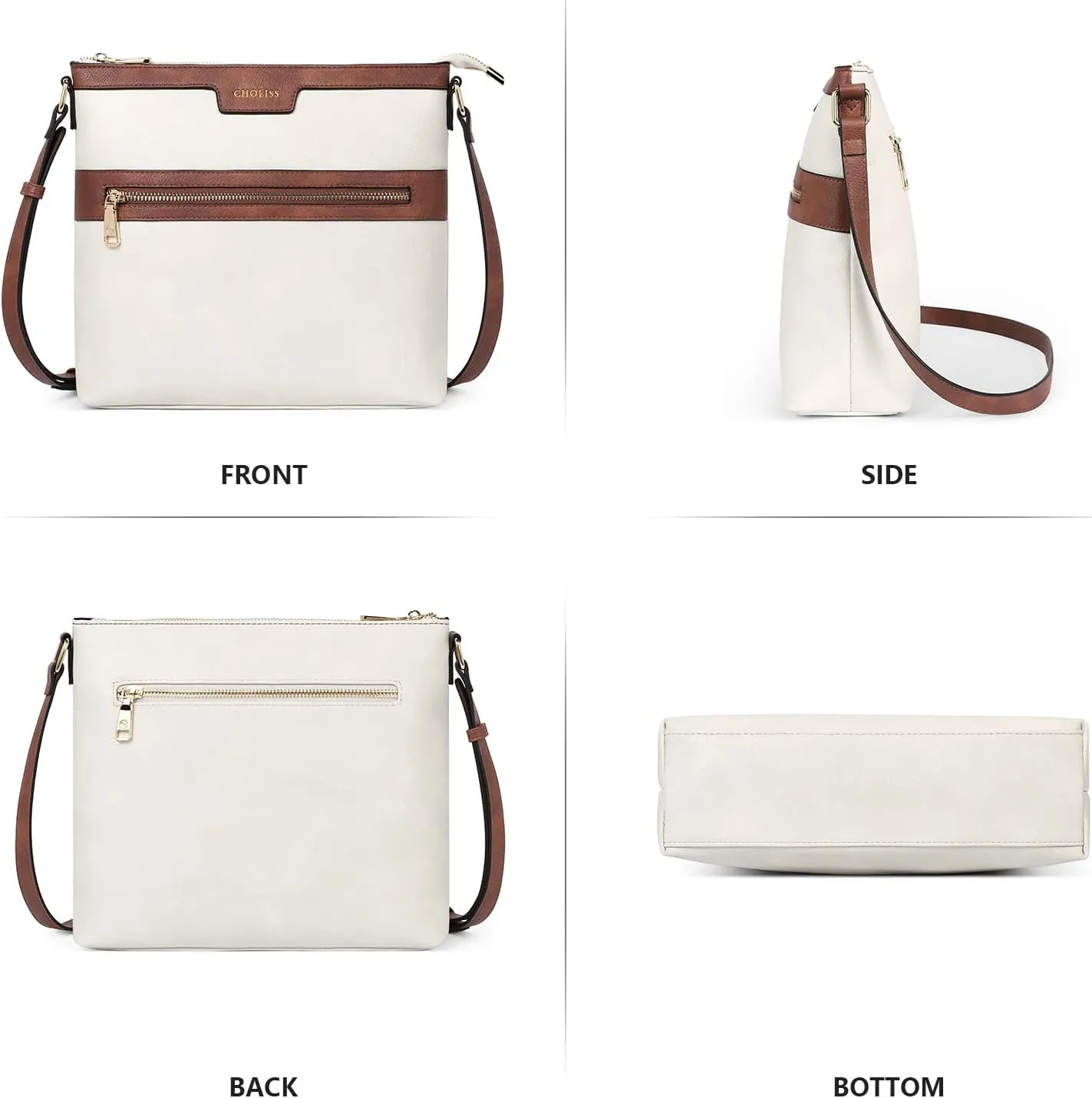 CHOLISS Large Crossbody Bags for Women, Medium Size Purses for Women with Vegan Leather