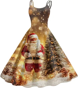 Christmas Party Dresses for Women Off The Shoulder Sexy Strappy Crew Neck Dresses Fashion Party Holiday Slip Dress