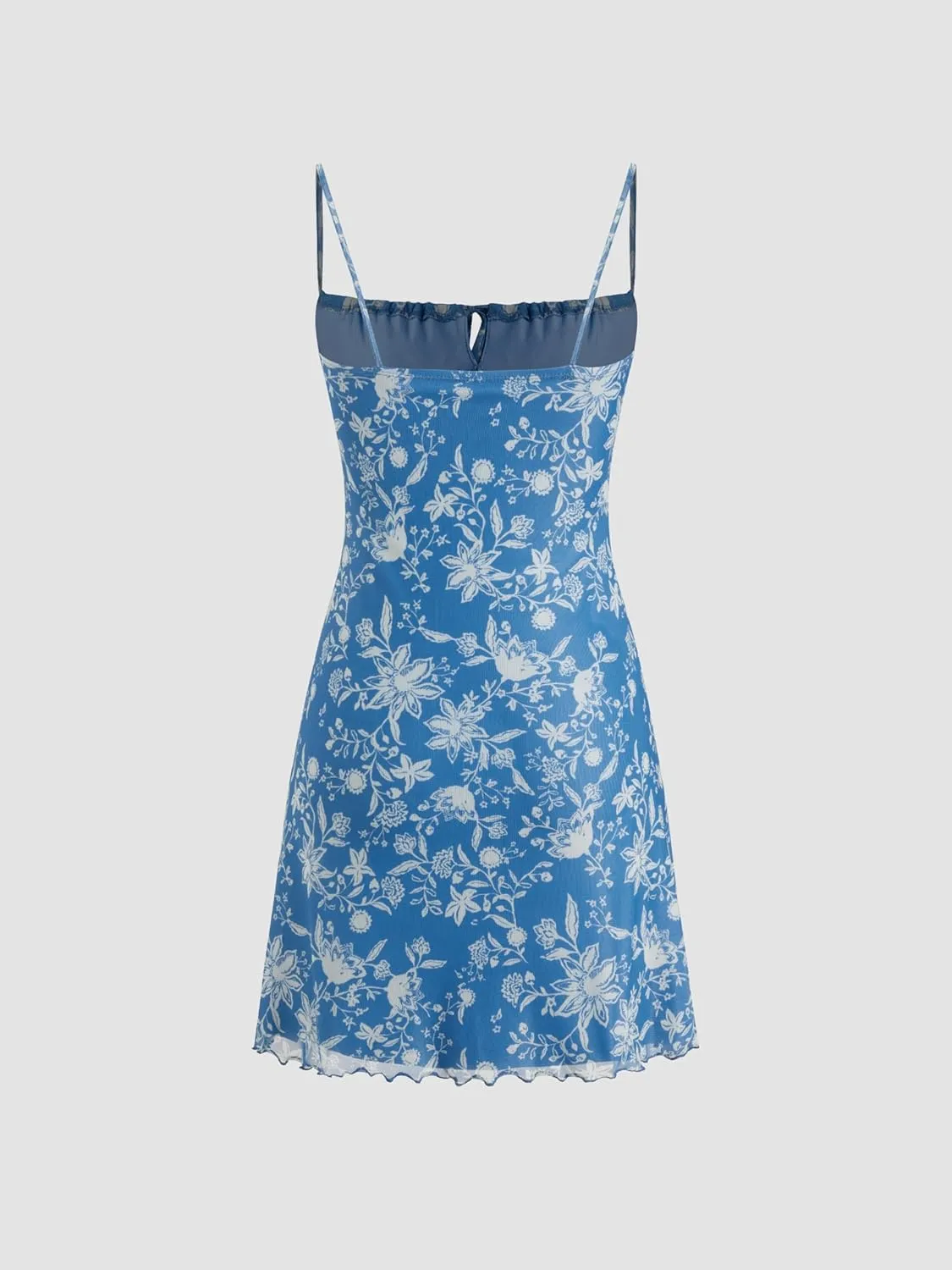 CIDER Summer Floral Mini Dress Casual Cute Vacation Beach Sundress Square Neck Short Dress