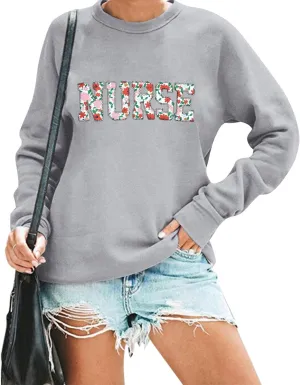 COLORFUL BLING Nurse Sweatshirt Women Registered Nurse Life Sweatshirt Nursing Student Pullover Crewneck Tops