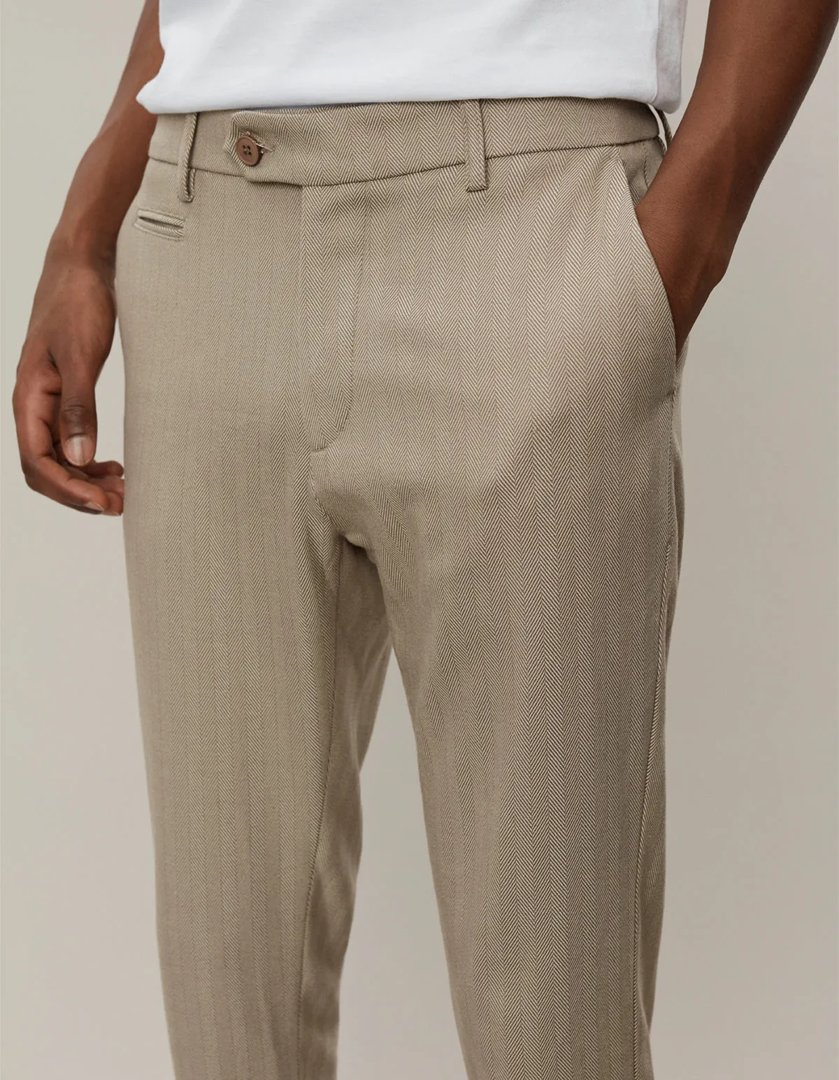 Como Herringbone Suit Pants