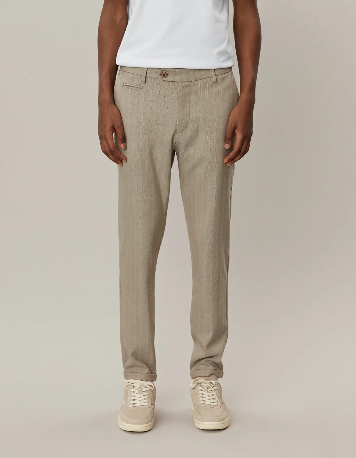 Como Herringbone Suit Pants