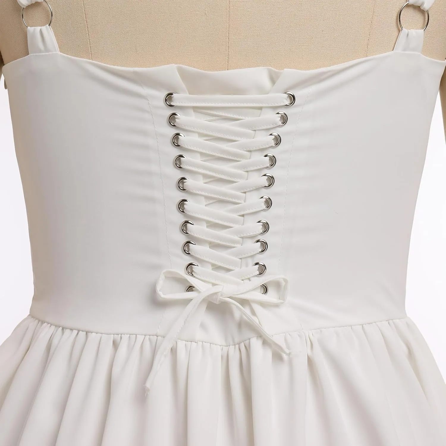 Corset Dresses for Women Spaghetti Straps Short Mini Floral Lace Bustier Dress Summer Boho Sundress