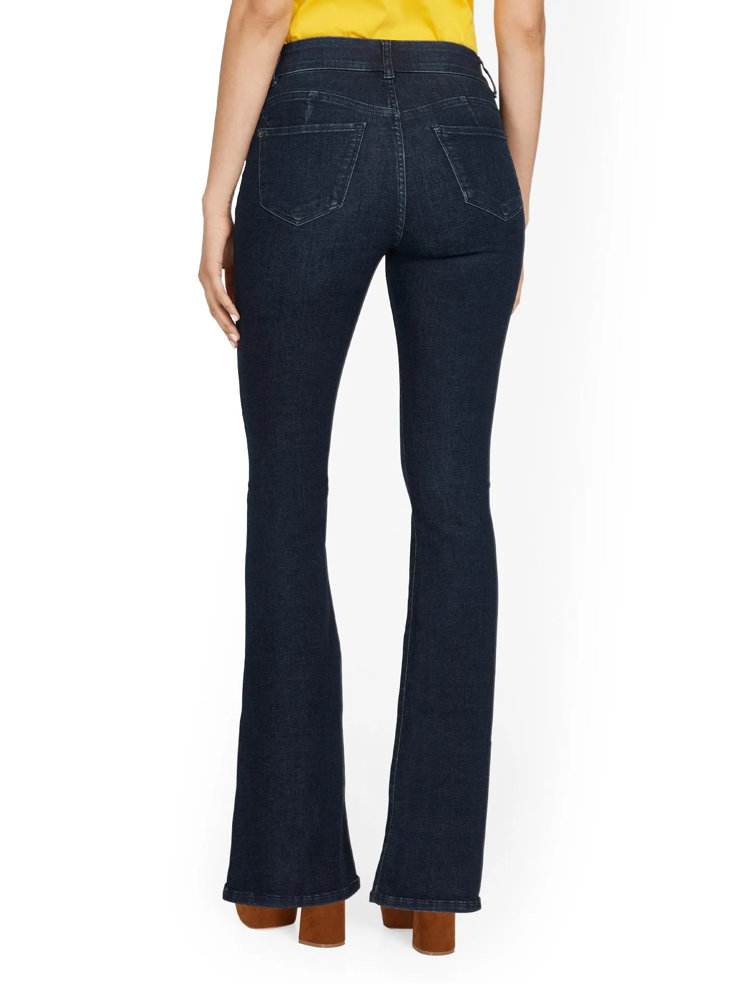Curvy High-Waisted Bootcut Jeans - Dark Wash