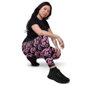 DOG BREED LEGGINGS with pockets - AMERICAN BULLDOG - HERTTAHOUND - pink