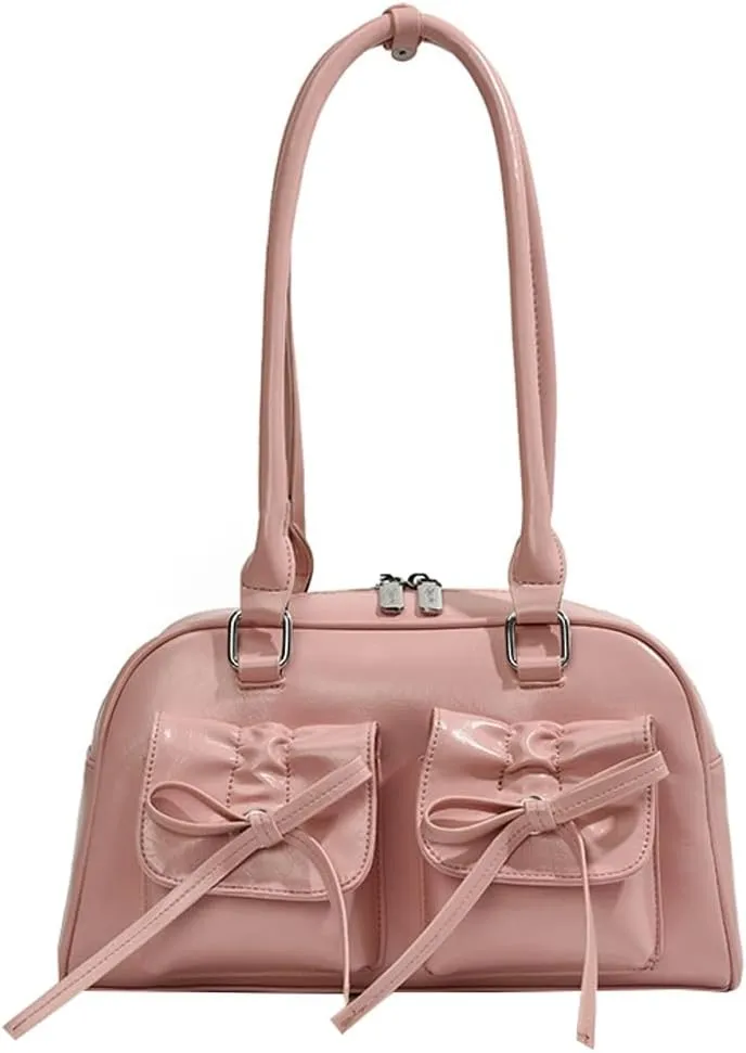 Epsion Women's Shoulder Bag PU Leather Glossy Clutch Handbag Work Travel Shopping 2024