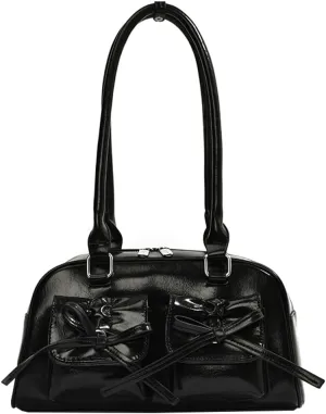 Epsion Women's Shoulder Bag PU Leather Glossy Clutch Handbag Work Travel Shopping 2024