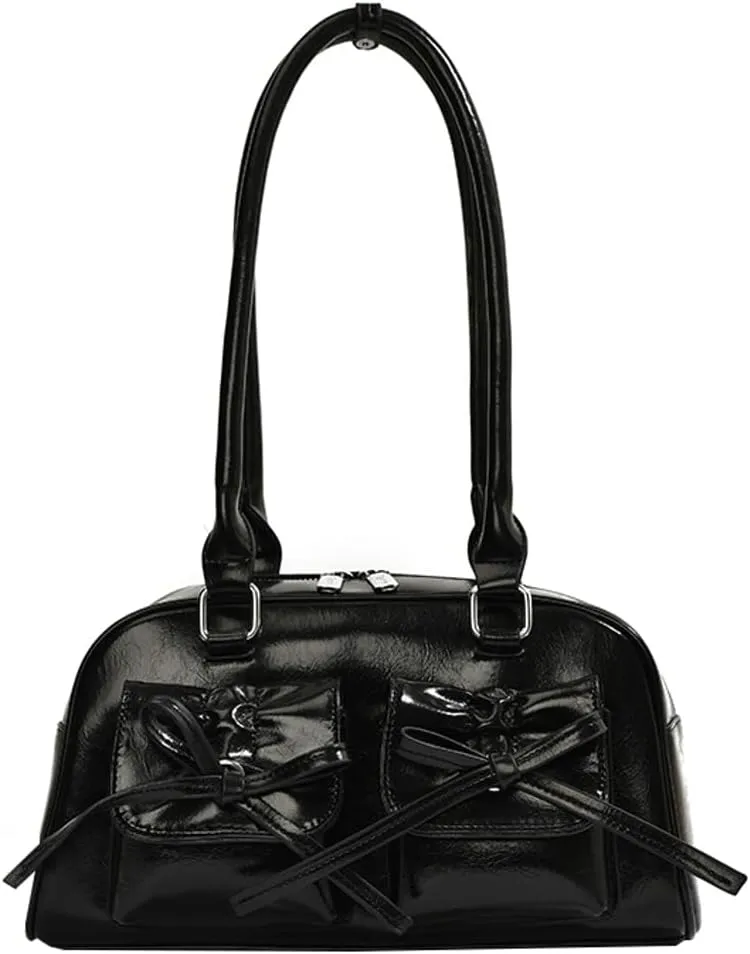 Epsion Women's Shoulder Bag PU Leather Glossy Clutch Handbag Work Travel Shopping 2024