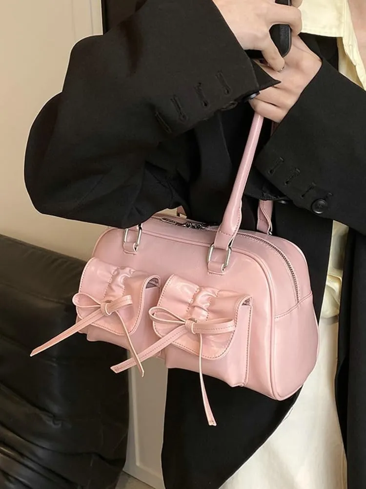 Epsion Women's Shoulder Bag PU Leather Glossy Clutch Handbag Work Travel Shopping 2024