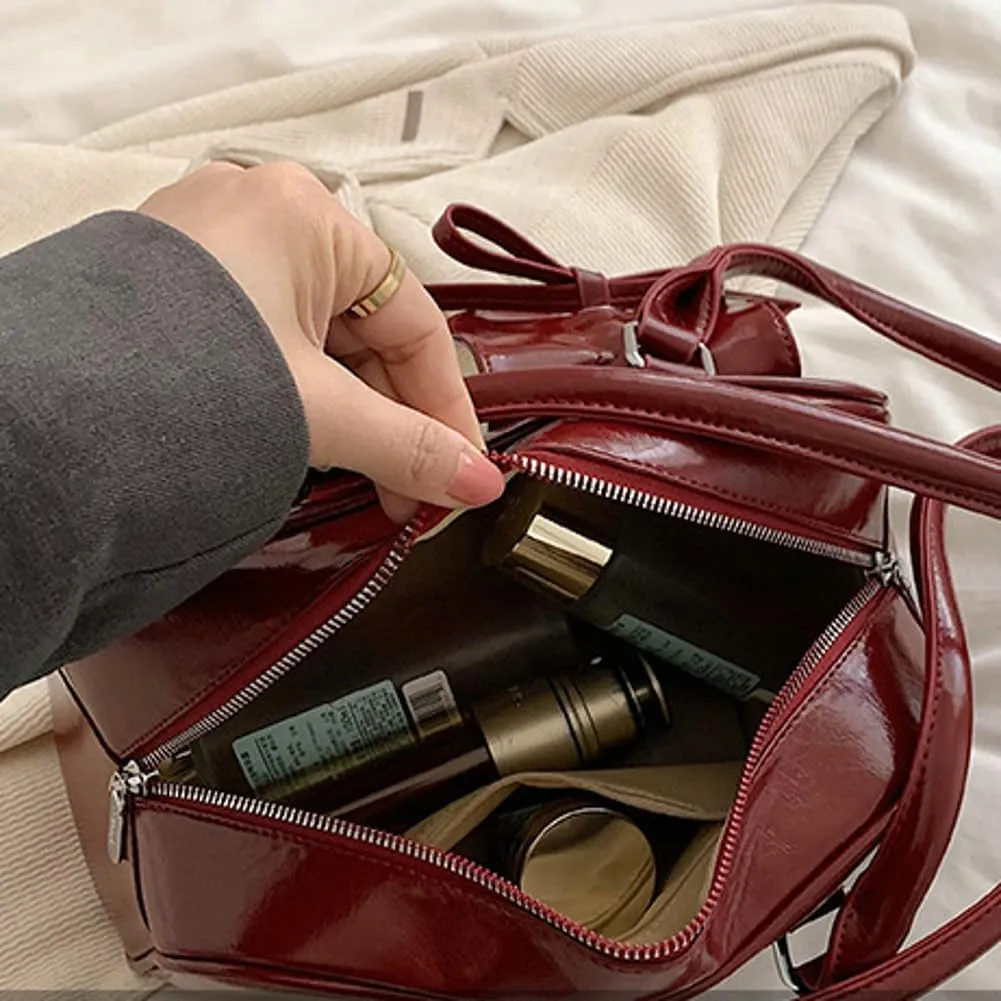 Epsion Women's Shoulder Bag PU Leather Glossy Clutch Handbag Work Travel Shopping 2024