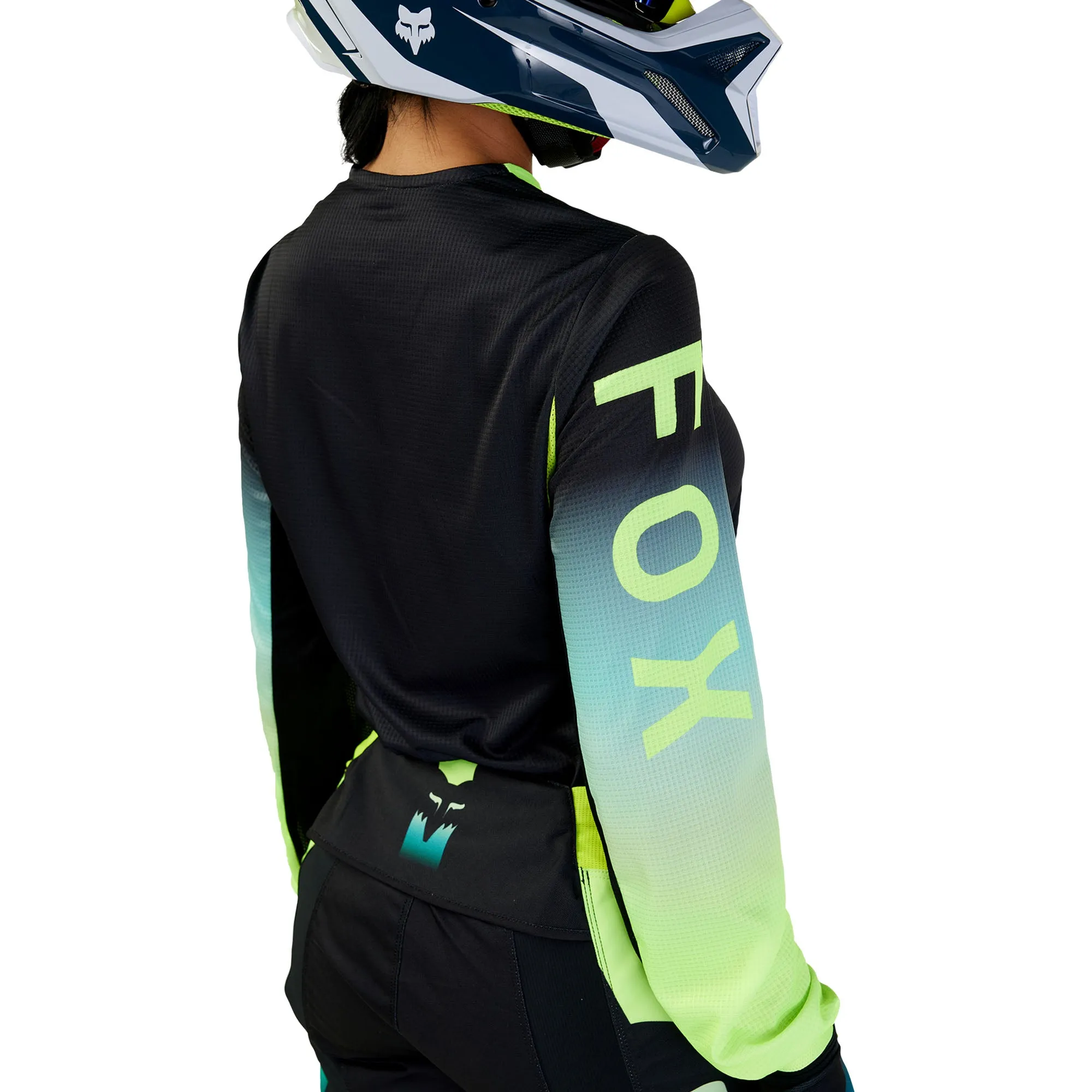 Fox Racing  Womens 180 Flora Offroad Jersey Moisture Wicking Vented Black Yellow