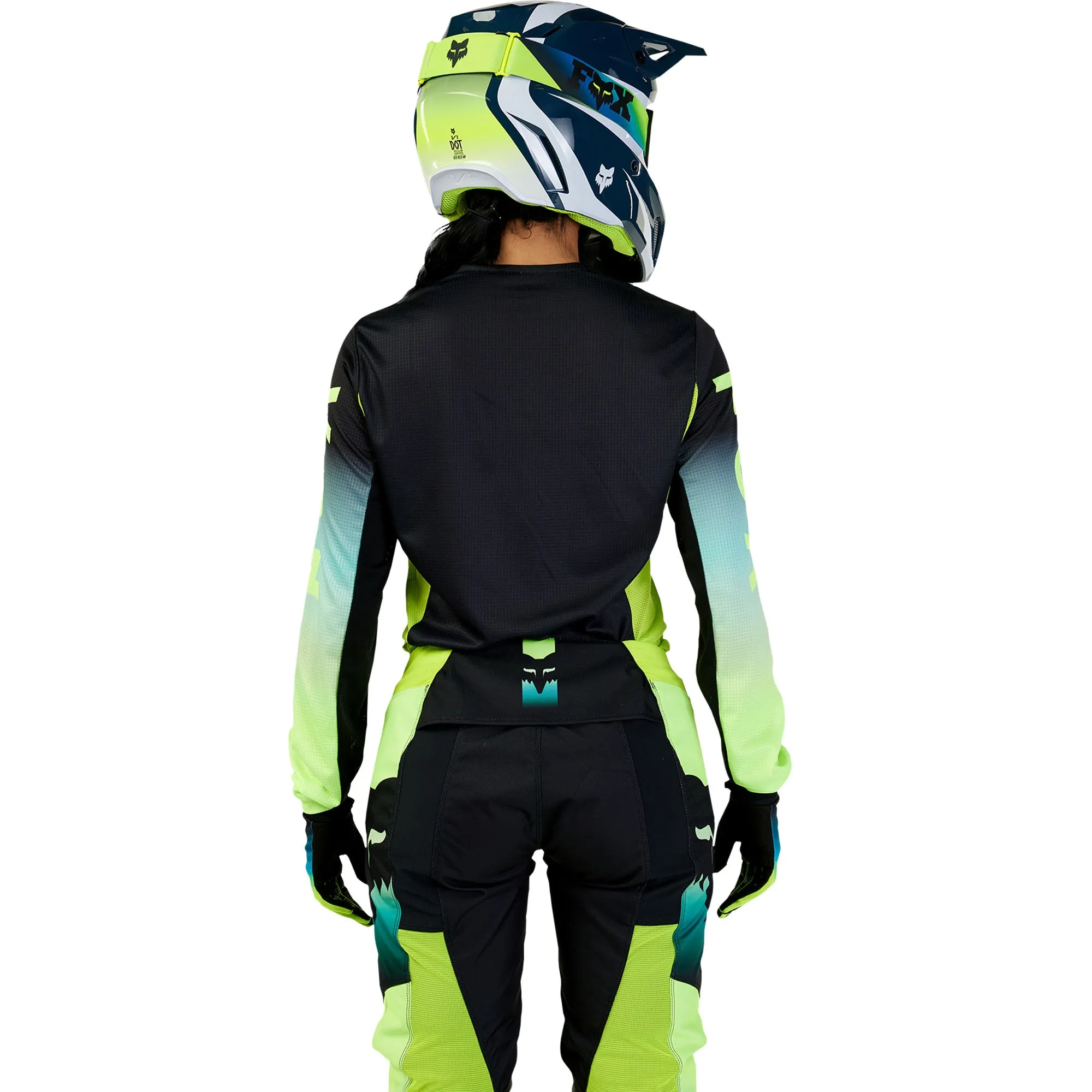 Fox Racing  Womens 180 Flora Offroad Jersey Moisture Wicking Vented Black Yellow