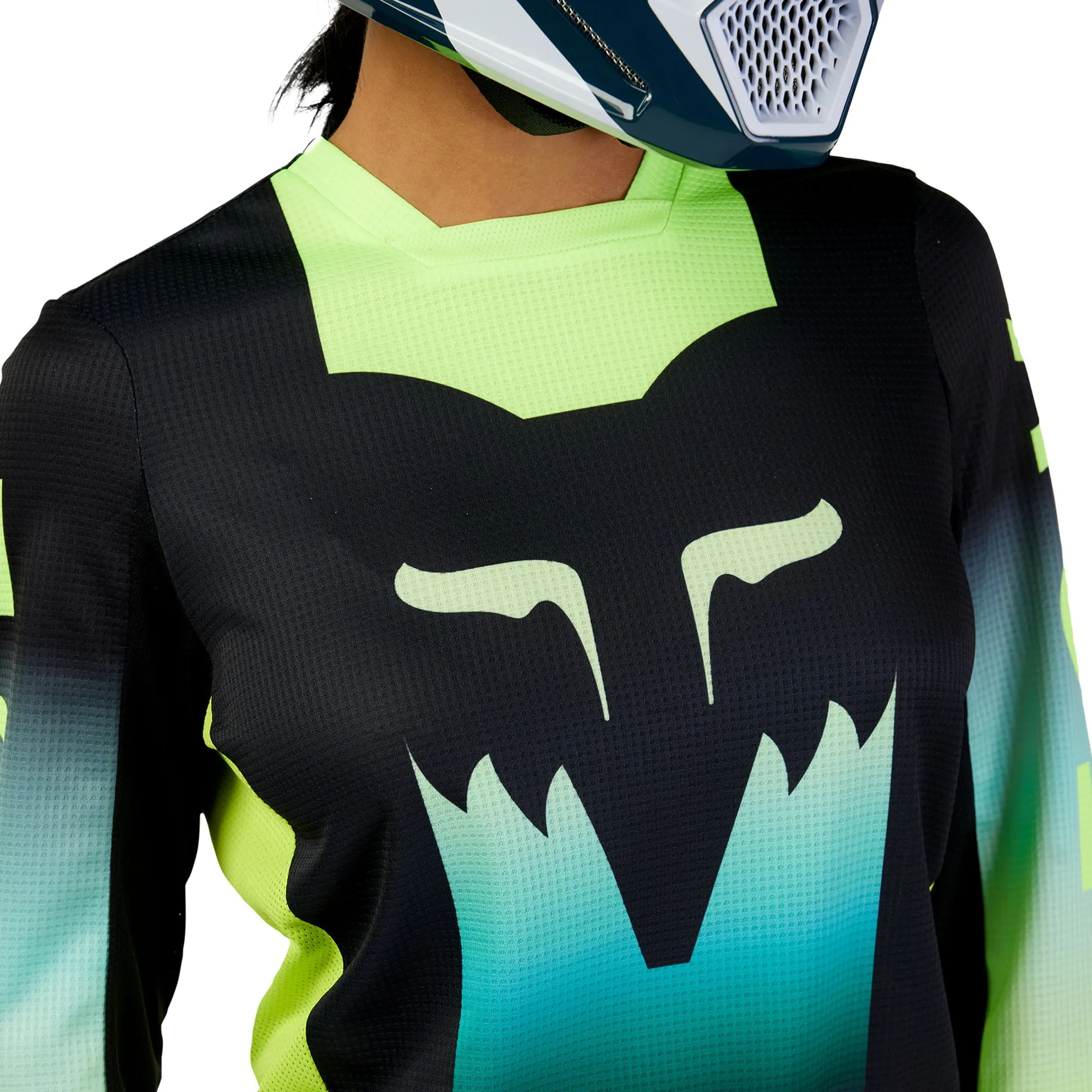 Fox Racing  Womens 180 Flora Offroad Jersey Moisture Wicking Vented Black Yellow