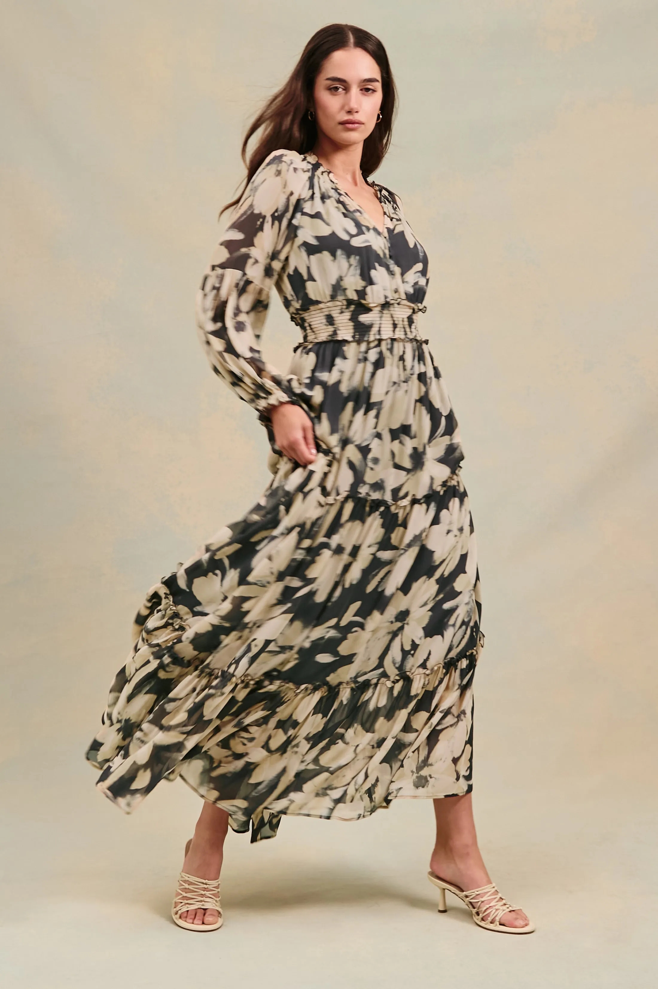 FREDERICA DRESS - CHARCOAL LILY