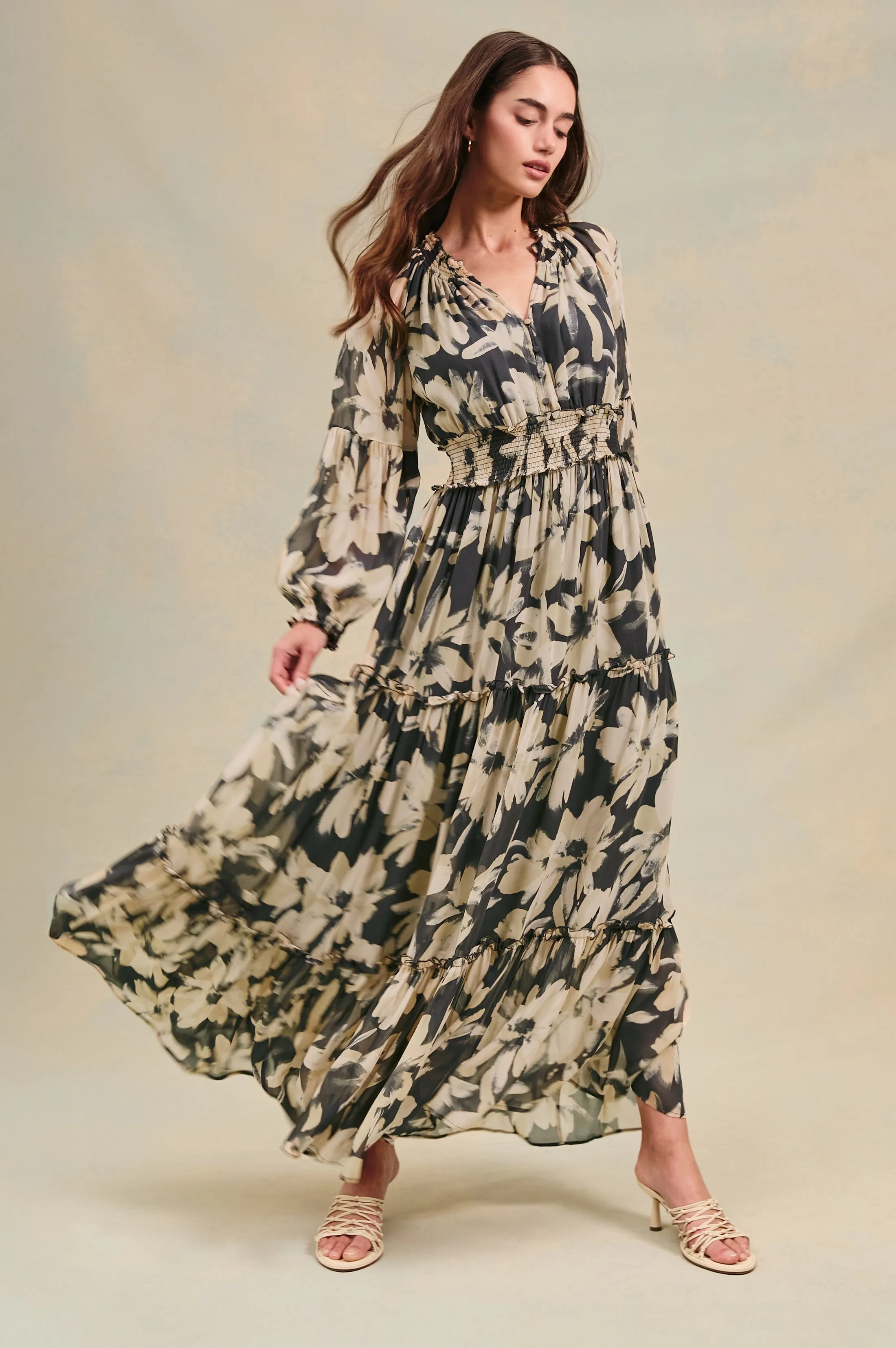 FREDERICA DRESS - CHARCOAL LILY