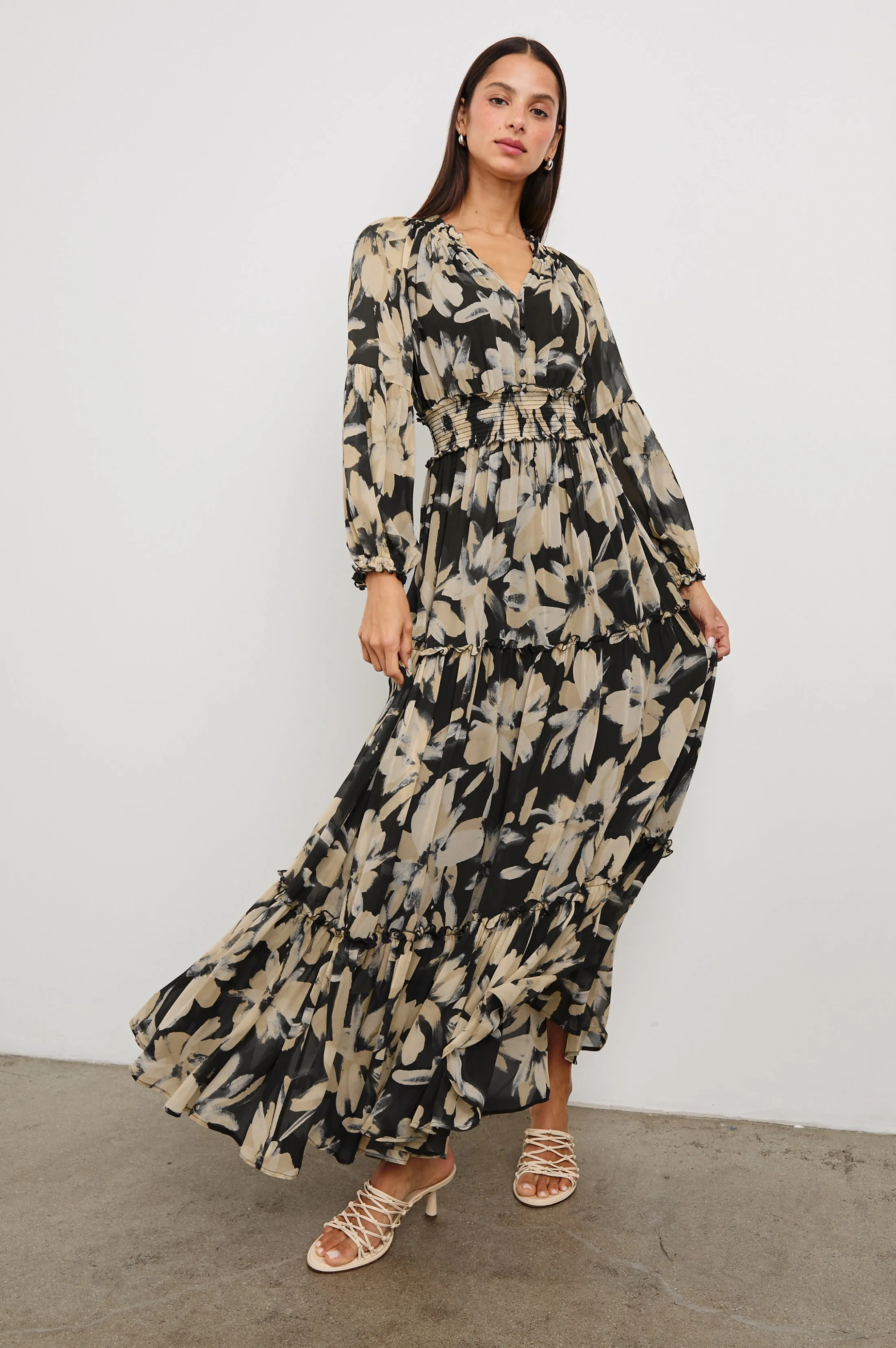 FREDERICA DRESS - CHARCOAL LILY