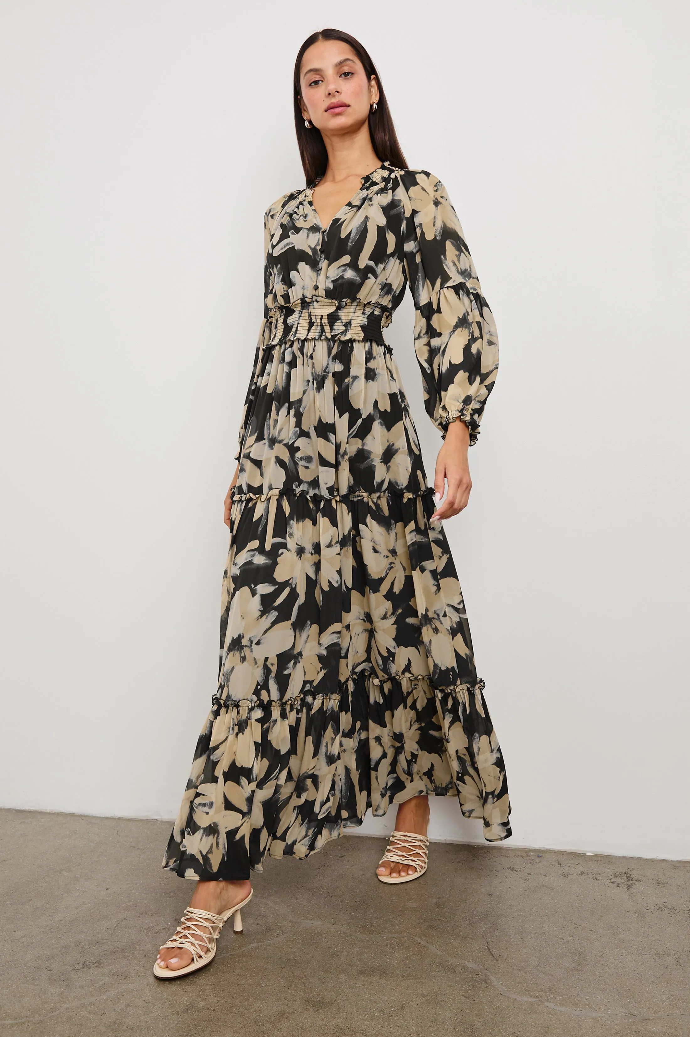 FREDERICA DRESS - CHARCOAL LILY