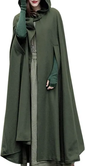 futurino Women Gothic Hooded Open Front Poncho Cape Coat Outwear Jacket Cloak