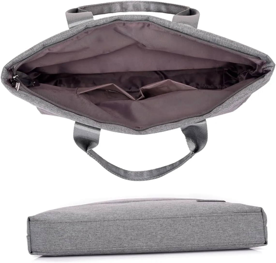 Gadpiparty Oxford Cloth Laptop Bag Ultra Thin Briefcase for Women Casual Carrying Bag with Front Pocket for Personal Items Lightweight Durable Grey
