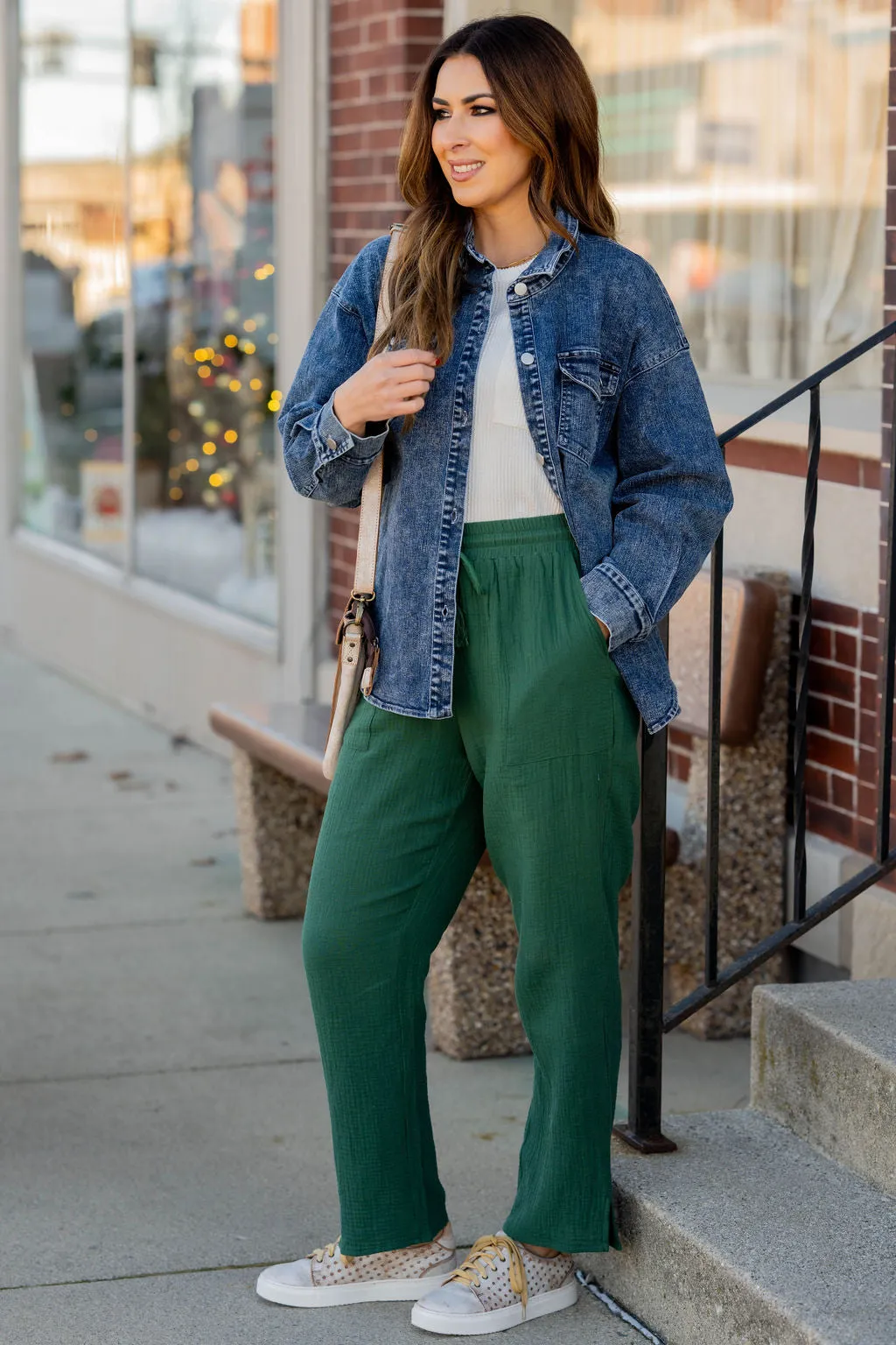 Gauze Tassel Accented Pants