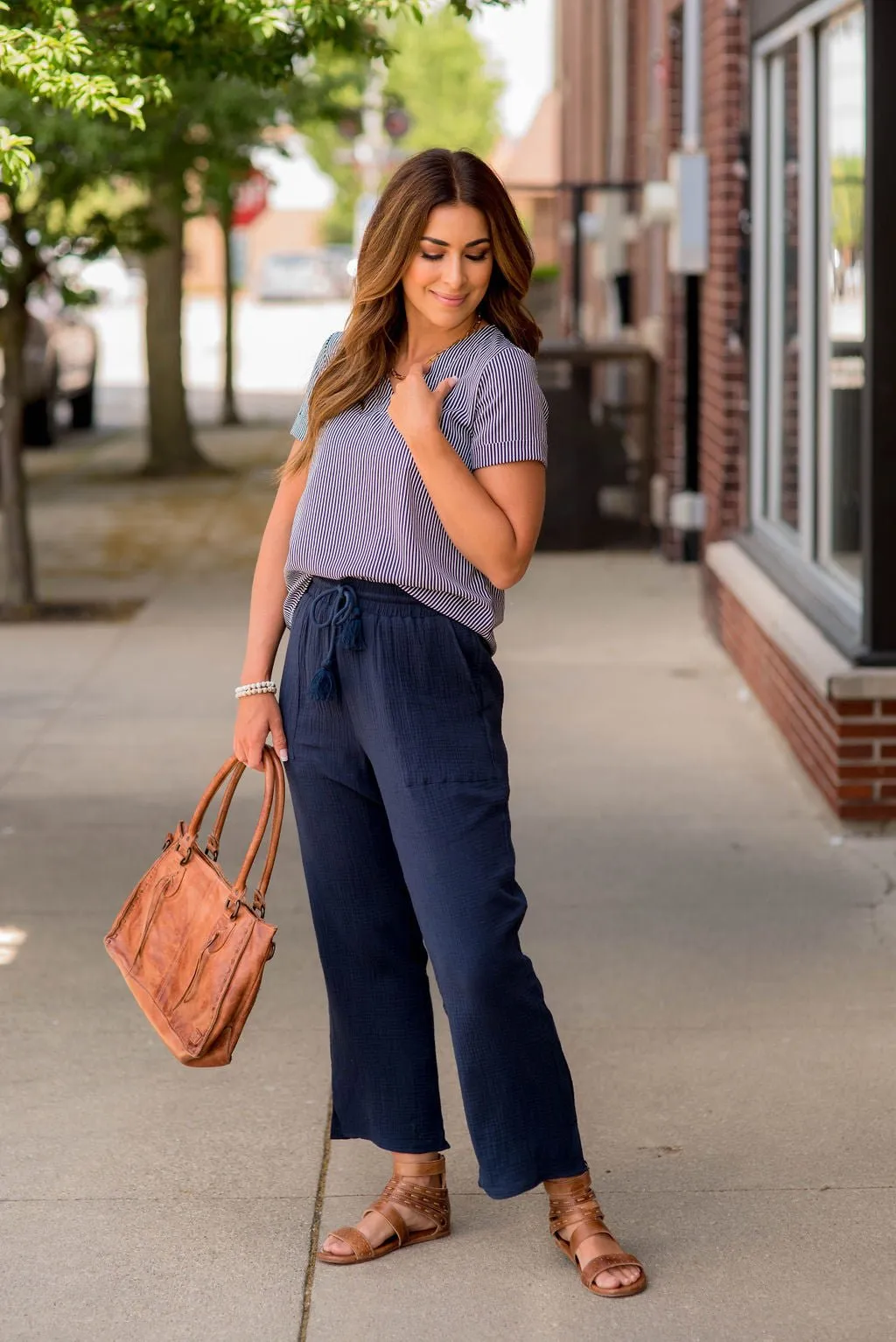 Gauze Tassel Accented Pants