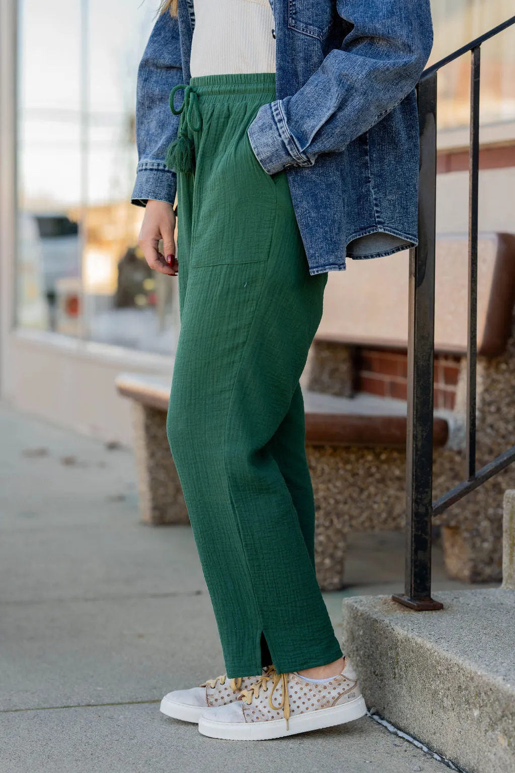 Gauze Tassel Accented Pants
