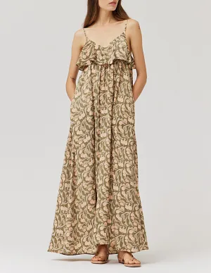 Genevieve Ruffled Floral Maxi Dress