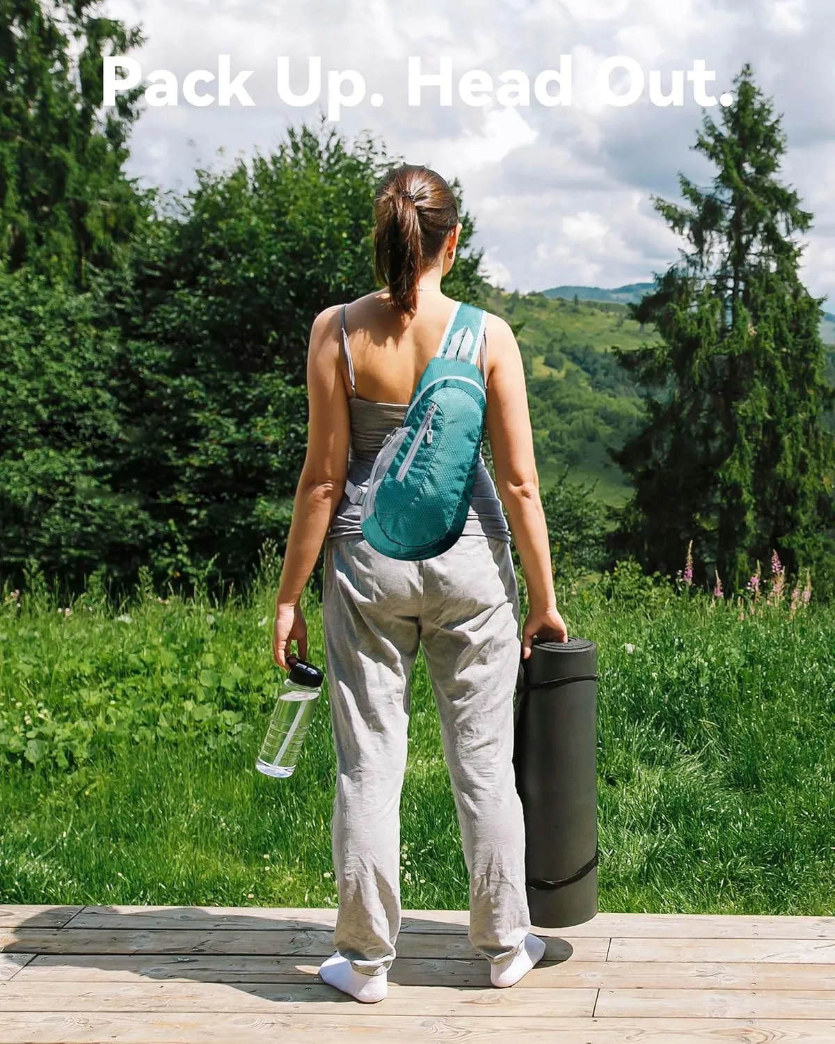 Gisdanchz Unisex Honeycomb Jacquard Small Sling Bag Slim Sling Backpack Crossbody Chest Bag for Hiking Travel