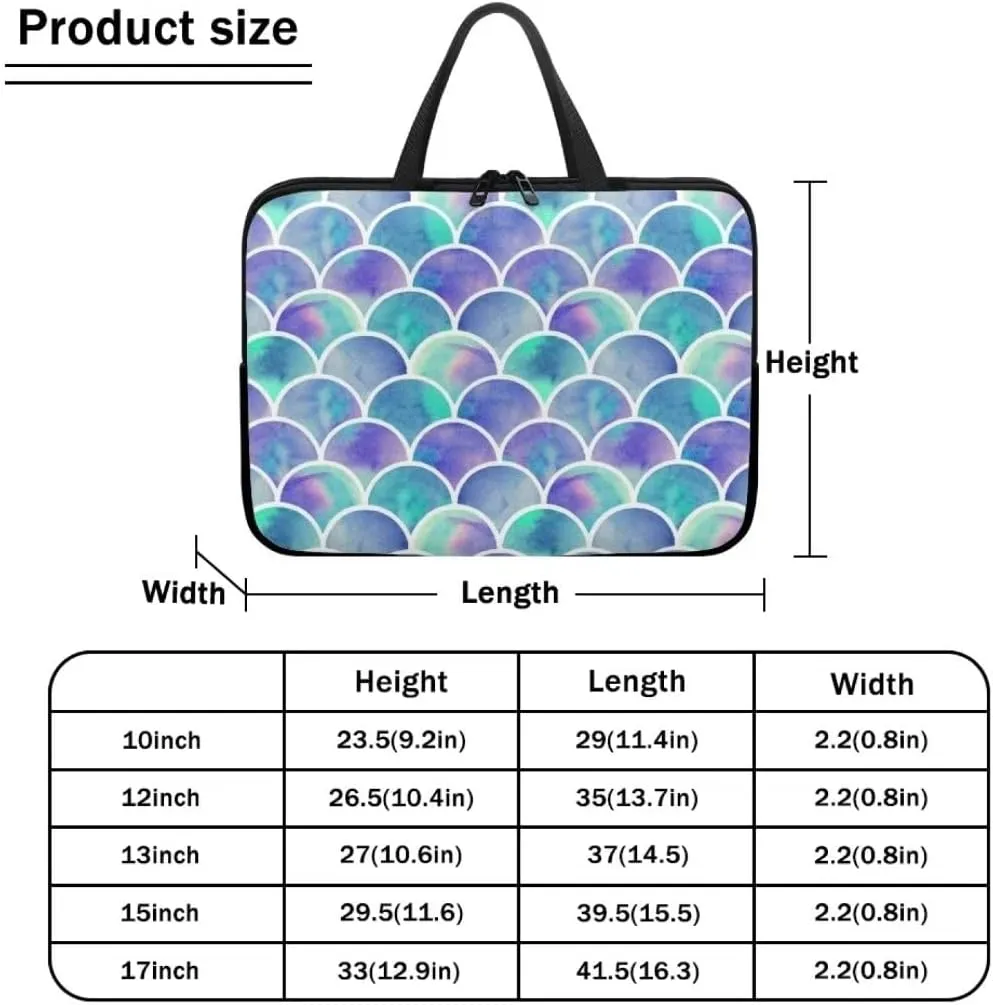 GLENLCWE Mermaid Laptop Bag Case Computer Tablet Cover Sleeve for Women Girls Durable & Waterproof Hand Bag Carrying Case