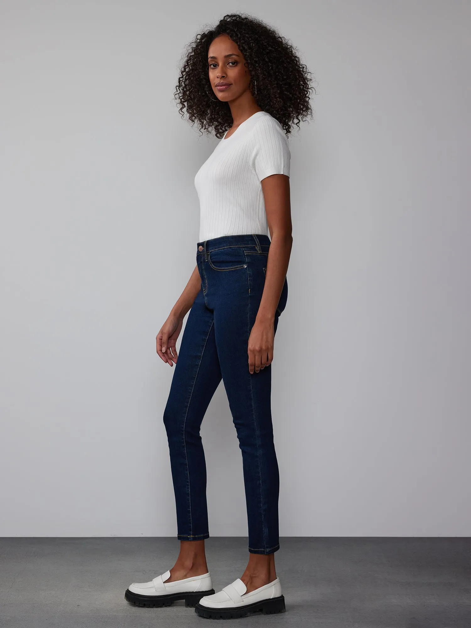High Rise Curvy Skinny Ankle Jeans