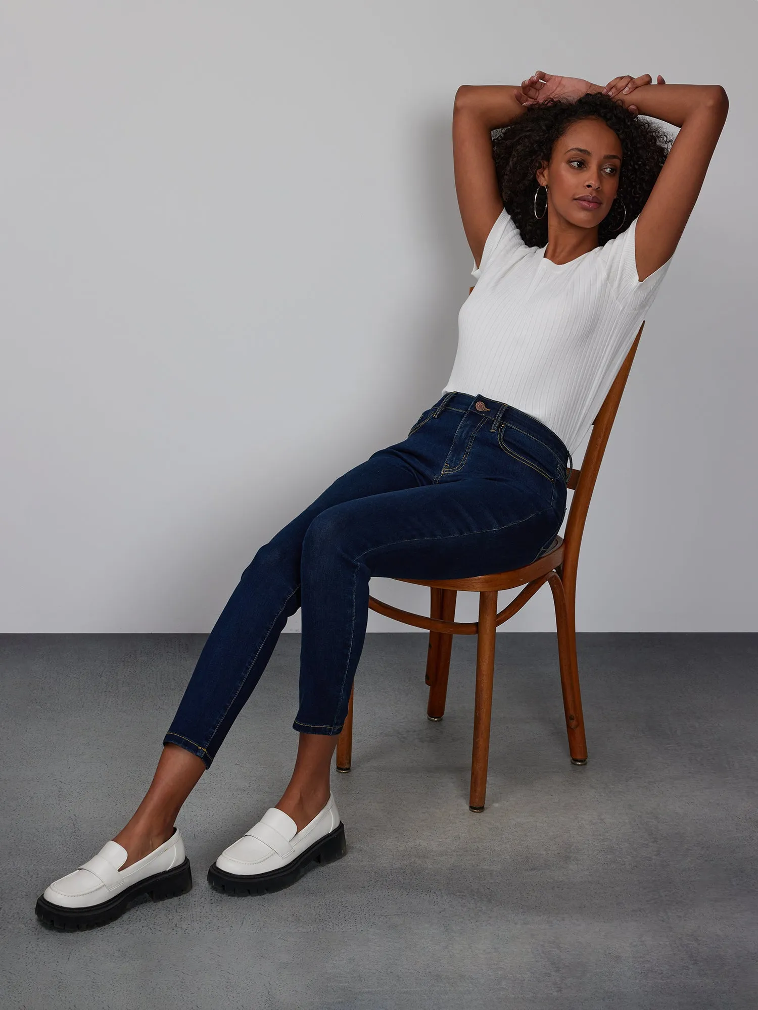 High Rise Curvy Skinny Ankle Jeans