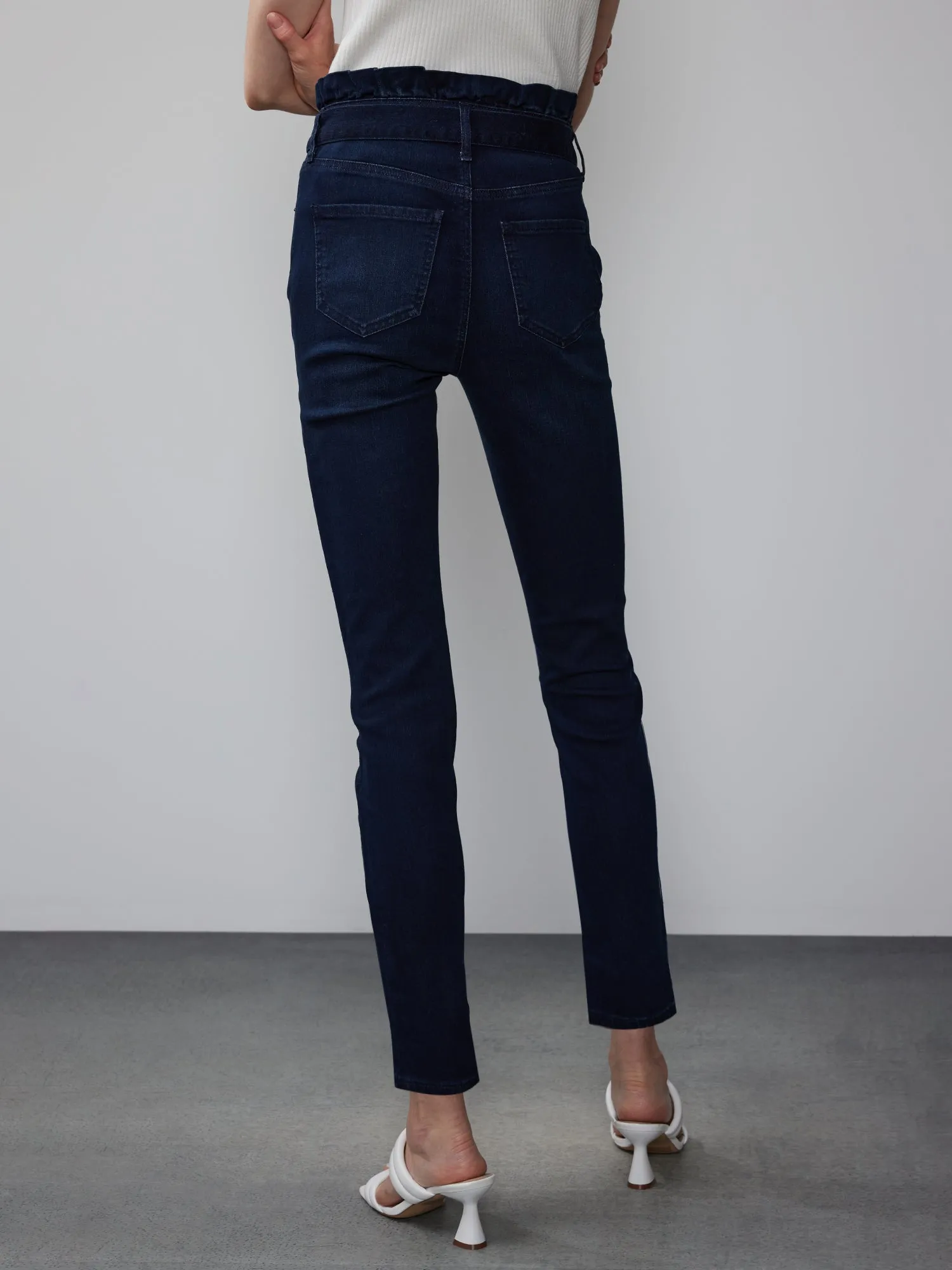 High Rise Paperbag Waist Skinny Jeans