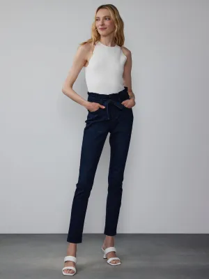 High Rise Paperbag Waist Skinny Jeans