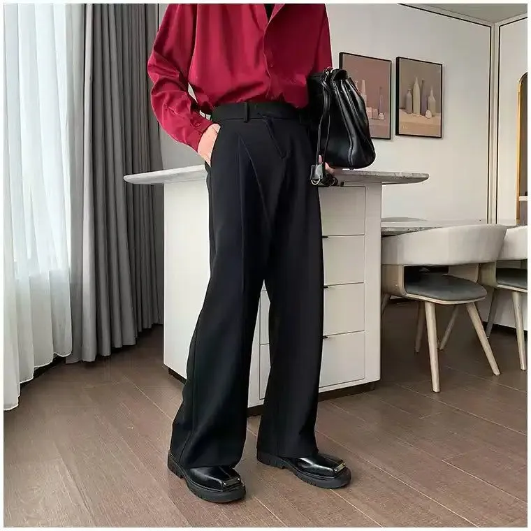 Hua Plain Color Neat Flow Trousers