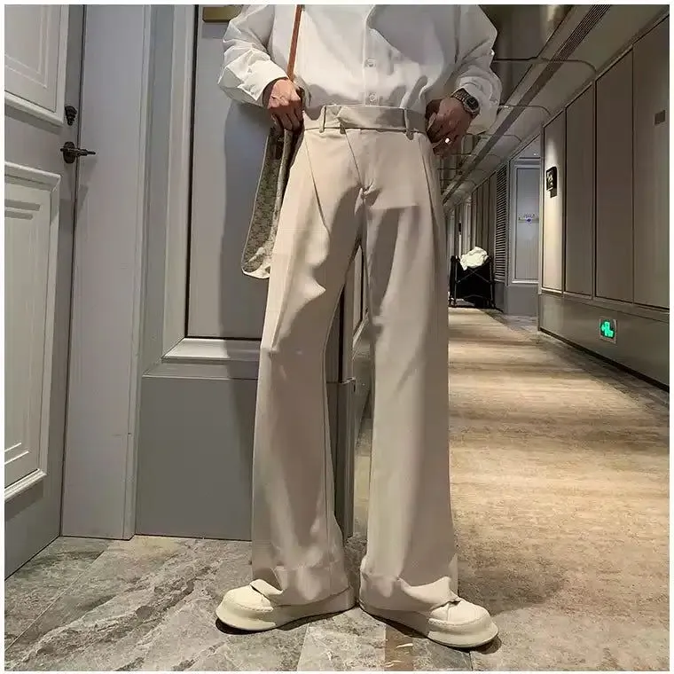 Hua Plain Color Neat Flow Trousers