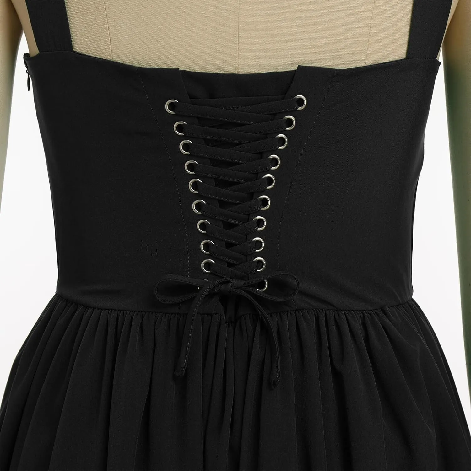 IMEKIS Women Summer Corset Mini Dress Sexy Spaghetti Straps Low Cut Backless Lace Short Boho Floral Sleeveless Streetwear
