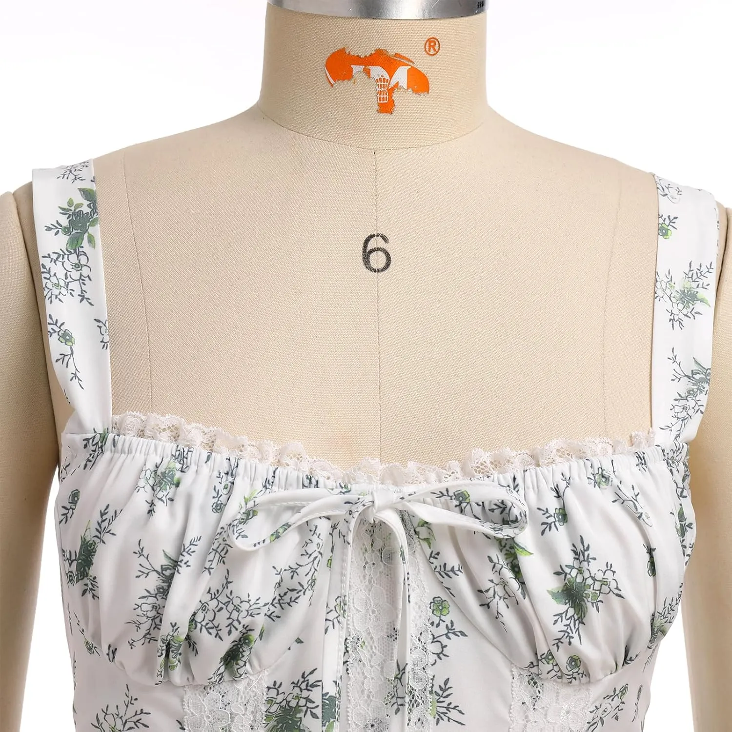 IMEKIS Women Summer Corset Mini Dress Sexy Spaghetti Straps Low Cut Backless Lace Short Boho Floral Sleeveless Streetwear