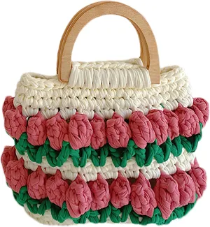 Knit Purse Bag for Women Crochet Handbag Handmade Small Clutch for Wedding Birthday Evening