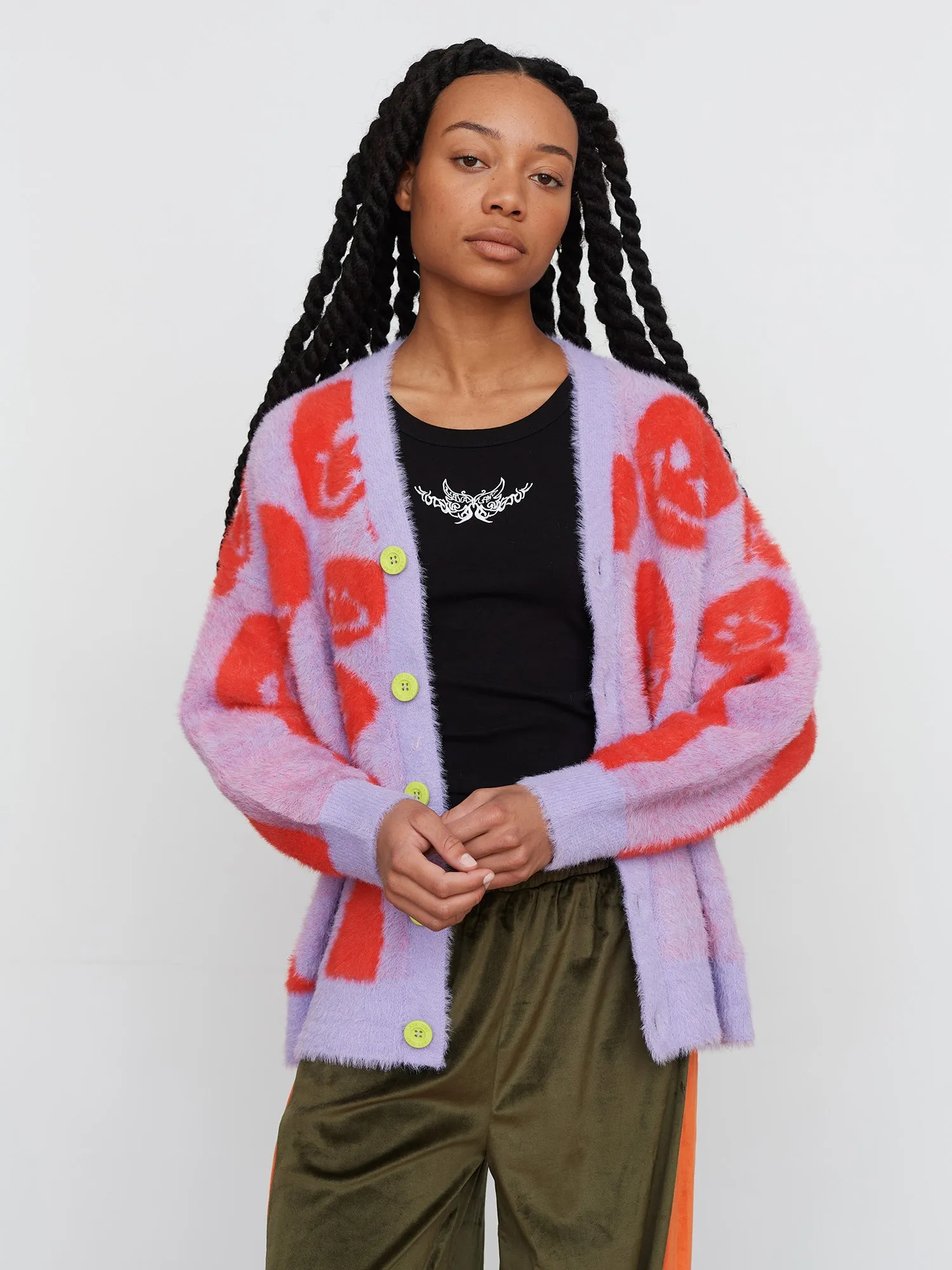 Lava Lamp Fluffy Knit Cardigan